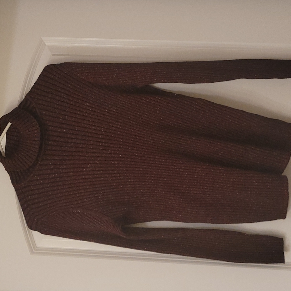 Chicos sweater - Red,  long sleeve,  turtle neck, slight sparkle